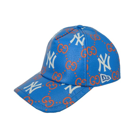 Gucci Unisex Blue Yankees And GG Print Baseball Hat - Picture 1 of 6